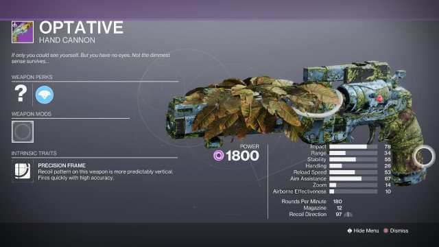 Comment obtenir Optative et son God Roll dans Destiny 2 Comment obtenir Optative et son God Roll dans Destiny 2