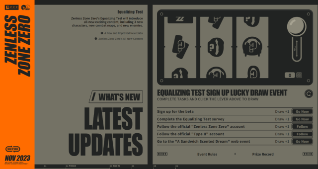 Comment sinscrire aux premiers tests sur la beta de Zenless Égalisation de l’événement de dessin de test