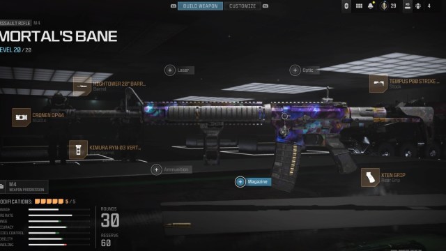 Meilleur equipement M4 et configuration de classe dans Modern Warfare M4 MW3
