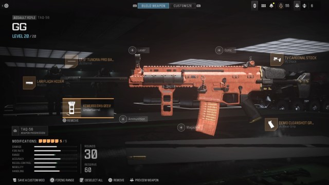 Meilleur equipement et configuration de classe TAQ 56 dans Modern Warfare Équipement TAQ-56