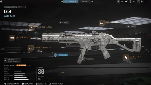 Meilleure configuration de lequipement et de la classe MW3 Striker Attaquant 9 MW3