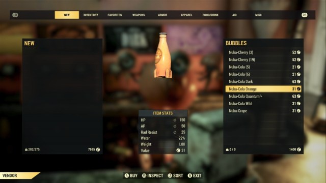Ou trouver les lieux de Nuka Cola Orange dans Fallout Fallout 76 Nuka Cola Orange