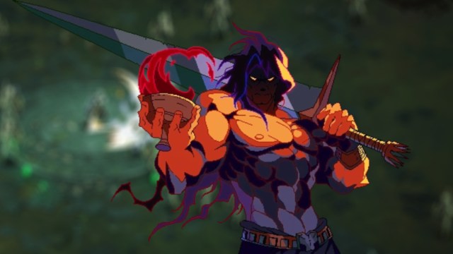 Tous les personnages a debloquer dans Death Must Die listes Capture d’écran de Krom God dans Death Must Die.