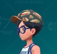 1703038343 448 Tous les nouveaux articles de mode dans Pokemon Indigo Disk Capture d’écran de Pokemon Scarlet et Violet d’une casquette à bord court à motif sandwich.