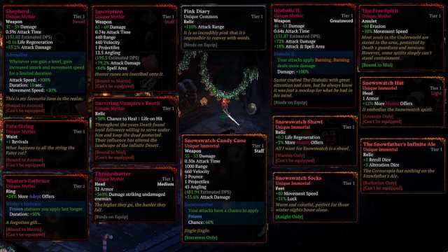 Liste de tous les objets uniques de Death Must Die Liste de tous les objets uniques de Death Must Die