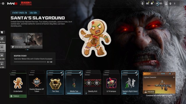 Tous les defis et recompenses dans Santas Slayground MW3 Tous les defis et recompenses dans Santas Slayground MW3