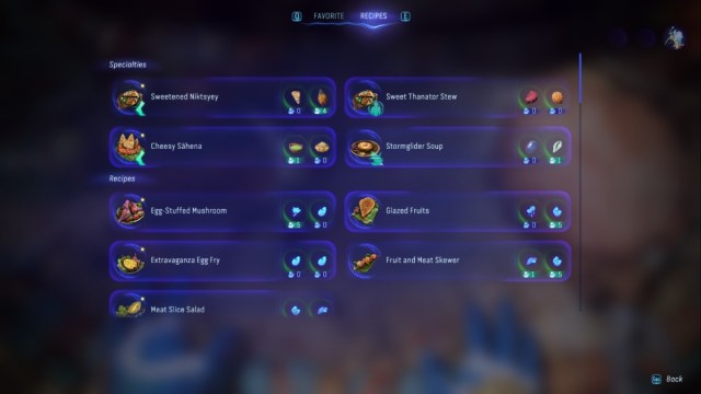 Toutes les recettes de cuisine dans Avatar Frontiers of Pandora Toutes les recettes de cuisine dans Avatar Frontiers of Pandora