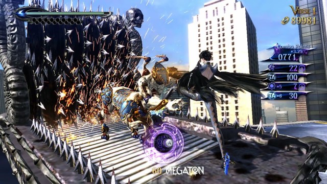 1705699058 688 Les meilleurs ports AAA sur Nintendo Switch Capture d’écran de Bayonetta 2 de Bayonetta donnant un coup de pied à un ennemi dans un broyeur
