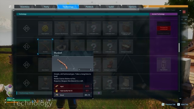 1705938175 839 Comment debloquer des armes a feu dans Palworld Technologie de mousquet Palworld