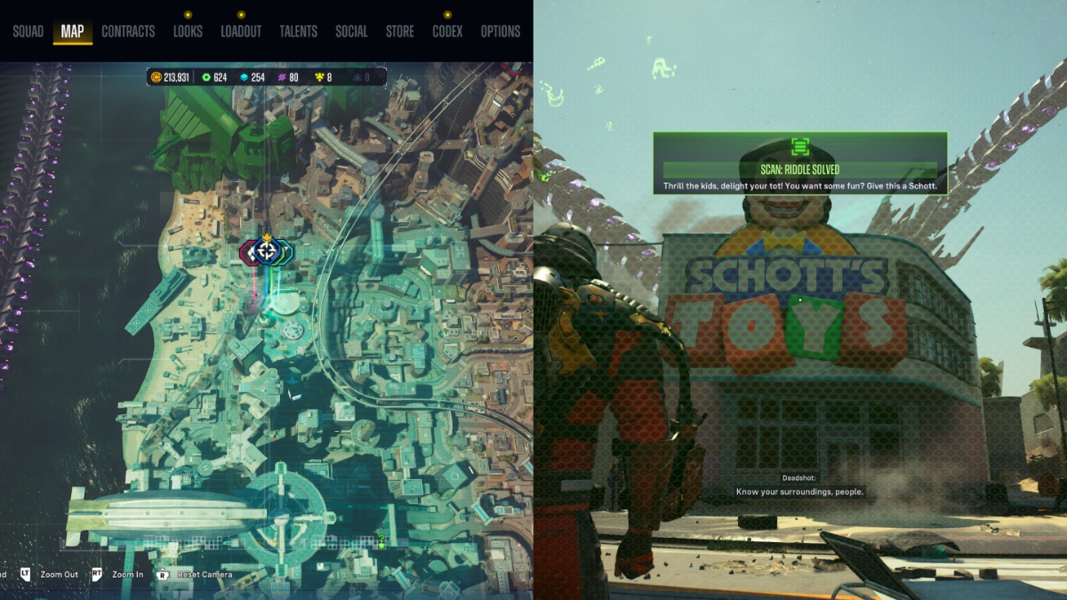 1706700889 838 Comment resoudre les enigmes du quartier de Riddlers Wonderland dans Les énigmes du quartier du pays des merveilles de Riddler dans Suicide Squad : Tuez la Ligue des Justiciers