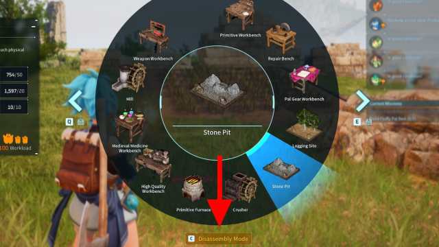 Comment deplacer et detruire des structures dans Palworld Mode de démontage Palworld
