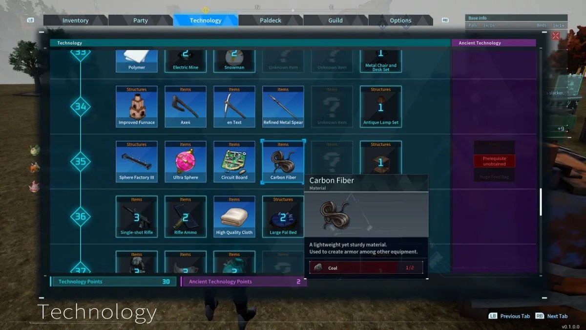 Comment obtenir de la fibre de carbone dans Palworld Fibre de carbone Palworld