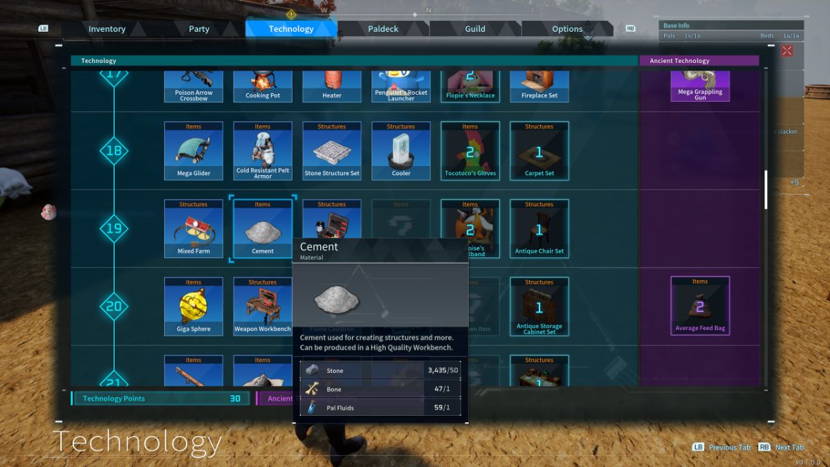 Comment obtenir du ciment a Palworld Ciment Palworld