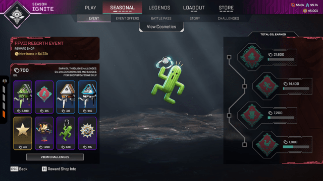 Tous les cosmetiques de la collaboration Final Fantasy et Tous les cosmetiques de la collaboration Final Fantasy et