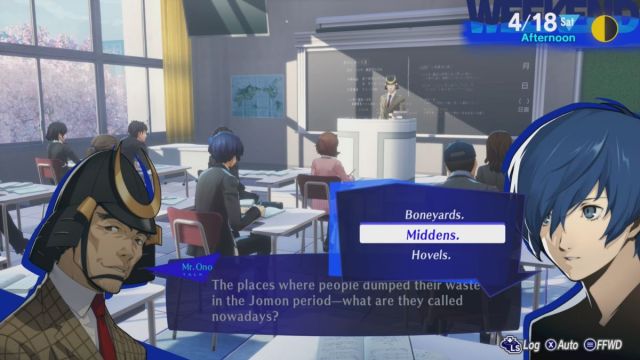 1706898398 551 Persona 3 Reload Ou les gens jetaient ils leurs dechets Capture d’écran de la réponse à la question de la classe de la période Jomon dans Persona 3 Reload.