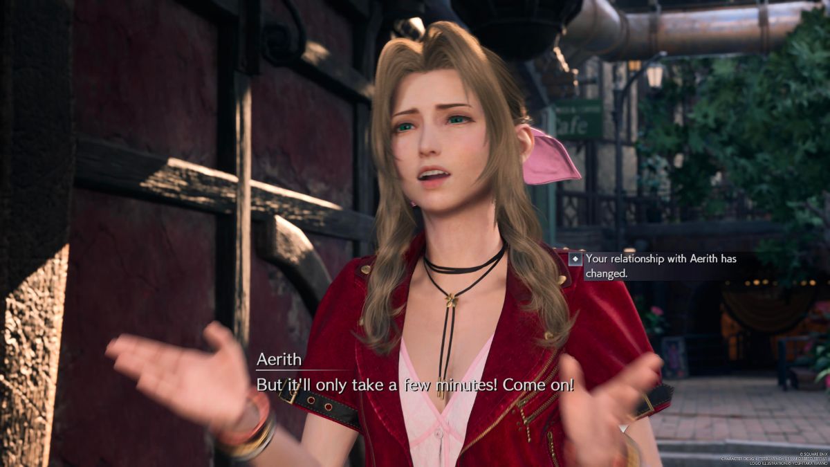 1709184323 475 Final Fantasy 7 Rebirth Que se passe t il si vous Capture d’écran d’Aerith à Kalm dans Final Fantasy 7 Rebirth.