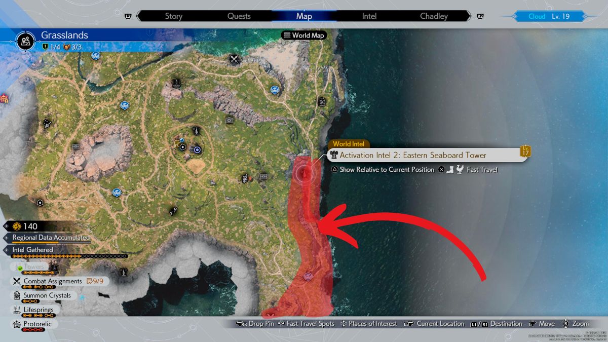 1709192243 400 Final Fantasy 7 Rebirth Comment obtenir des cendres numineuses Capture d’écran de l’emplacement de la carte Numinous Ashes dans Final Fantasy 7 Rebirth.