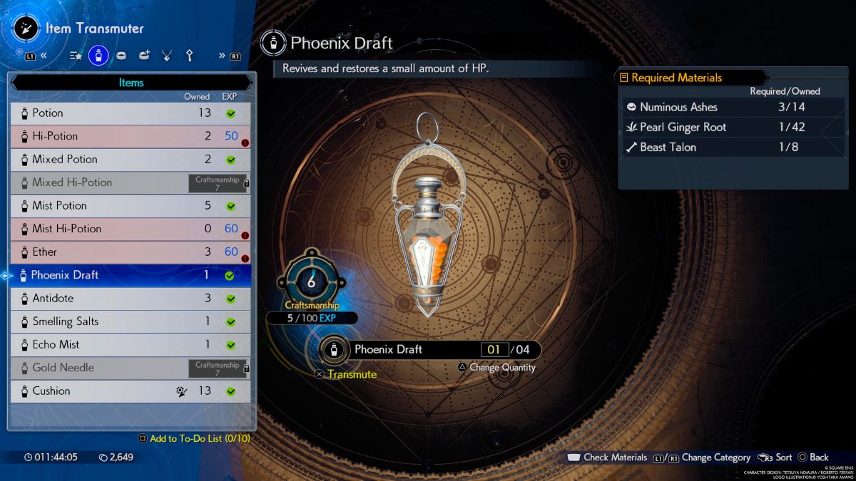1709192244 167 Final Fantasy 7 Rebirth Comment obtenir des cendres numineuses Capture d’écran de Phoenix Draft dans Final Fantasy 7 Rebirth.