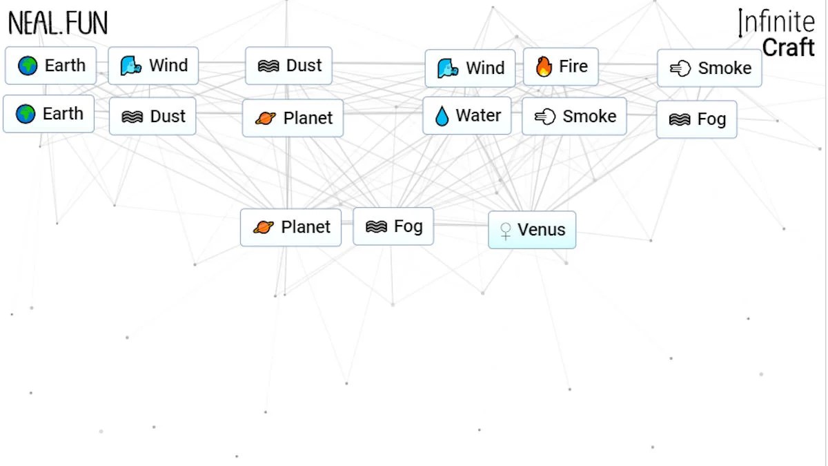 Comment faire Venus dans Infinite Craft Guide de recettes Recette de Vénus Infinite Craft