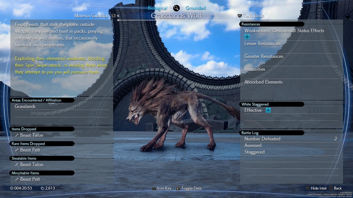 Comment obtenir Beast Talon dans Final Fantasy 7 Rebirth FF7 Final Fantasy VII Rebirth Loup des prairies