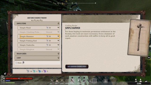 Comment reparer les structures de Nightingale Nightingale Simple Hammer Essence Trader
