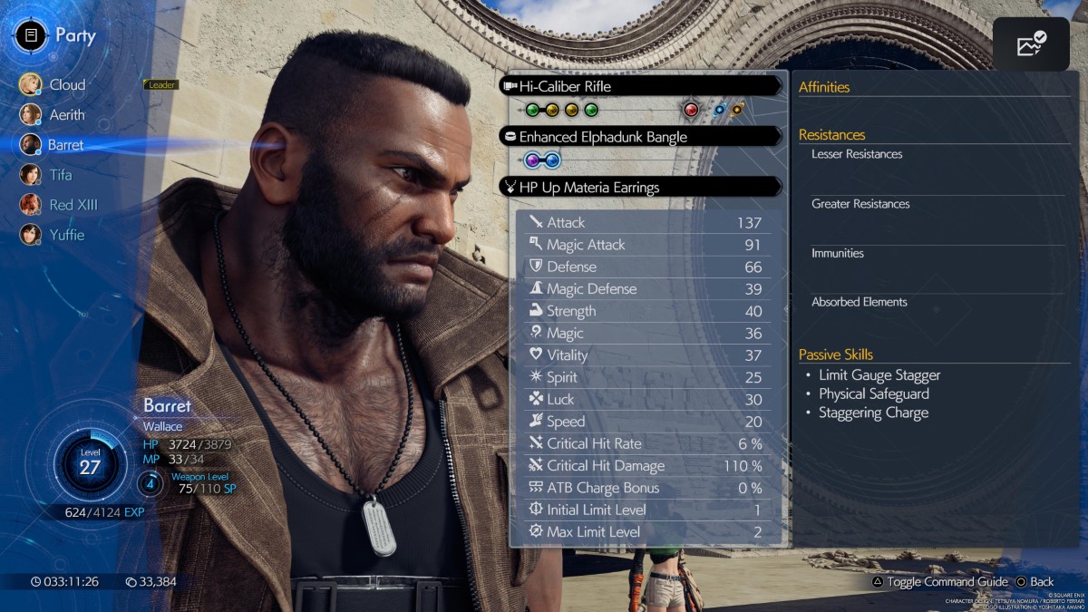 Meilleur build de debut de partie pour Barret dans Final Final Fantasy VII Rebirth Build de début de partie pour Barret
