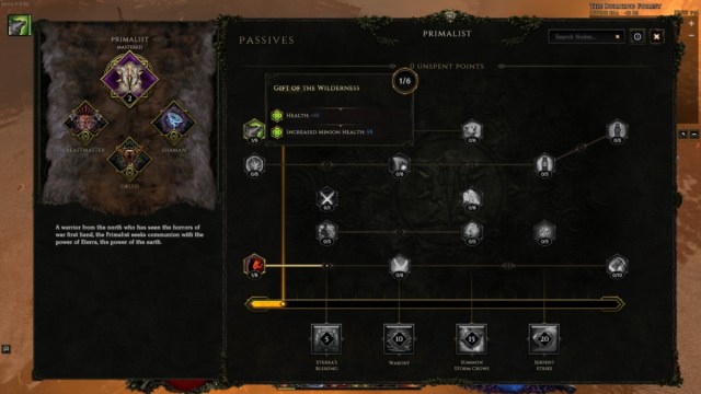 Meilleur cours pour les debutants a Last Epoch Arbre passif primaliste de la dernière époque