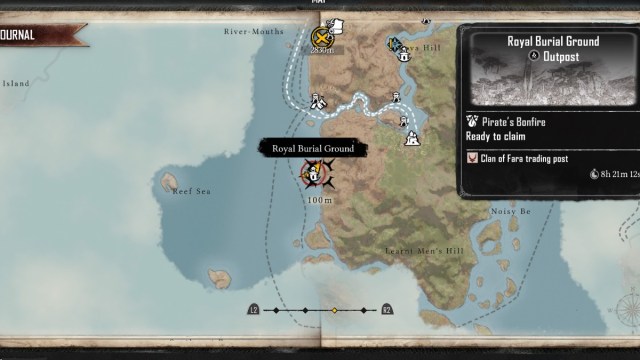 Ou trouver le cimetiere royal dans Skull and Bones Carte du cimetière royal dans Skull and Bones.