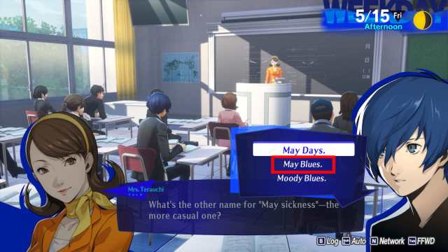 Persona 3 Reload Quel est lautre nom de May Persona 3 Reload Réponse de maladie de mai