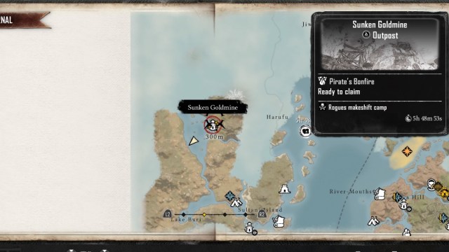 Skull and Bones Comment trouver la cachette de lagent Cachette d’agent de mine d’or engloutie