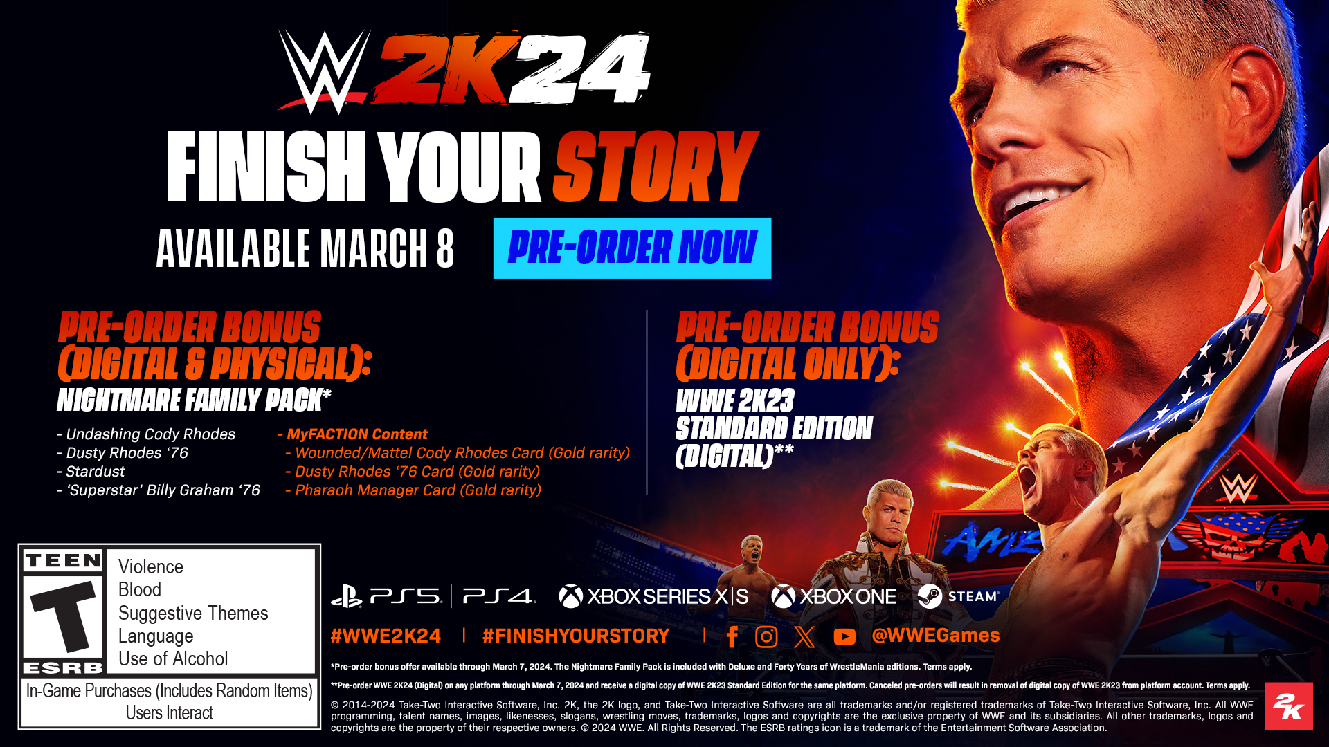 1709826079 605 Toutes les editions WWE 2K24 et les bonus de precommande Bonus de précommande de WWE 2K24