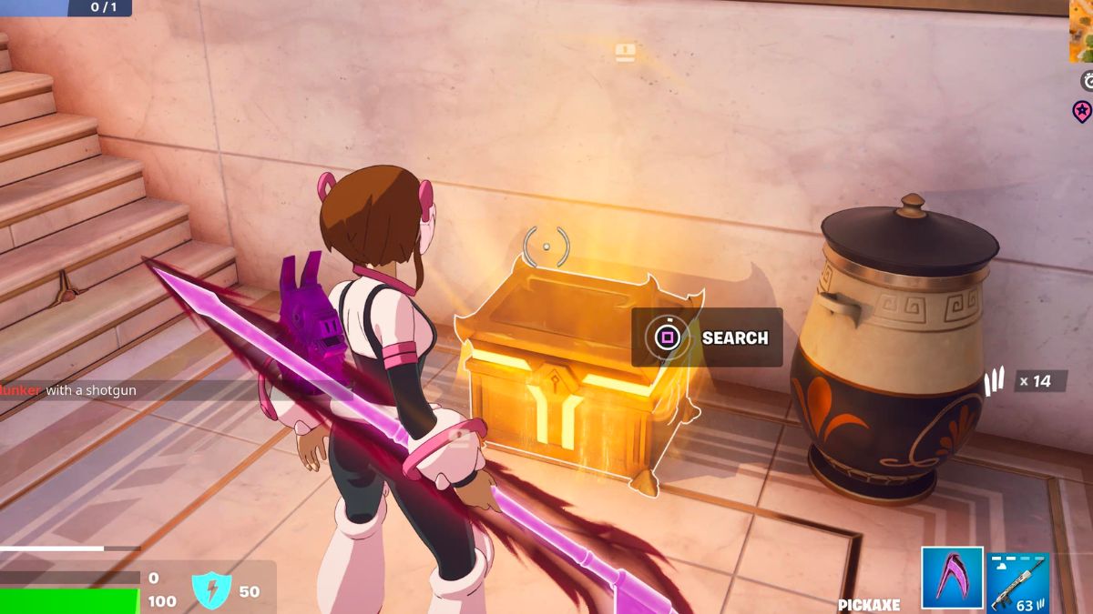 Fortnite Chapitre 5 Saison 2 Comment fouiller un coffre Capture d’écran d’un coffre de l’Olympe dans Fortnite Chapitre 5 Saison 2.