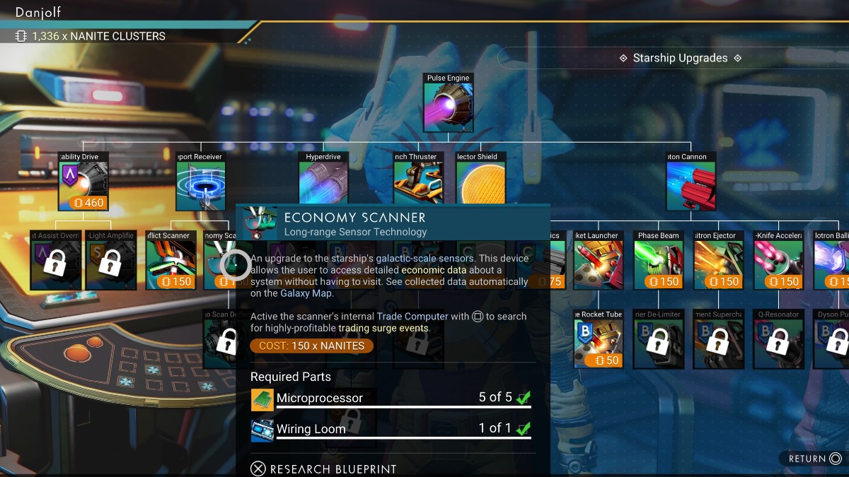 No Mans Sky les hausses du commerce Scanner économique No Man’s Sky.