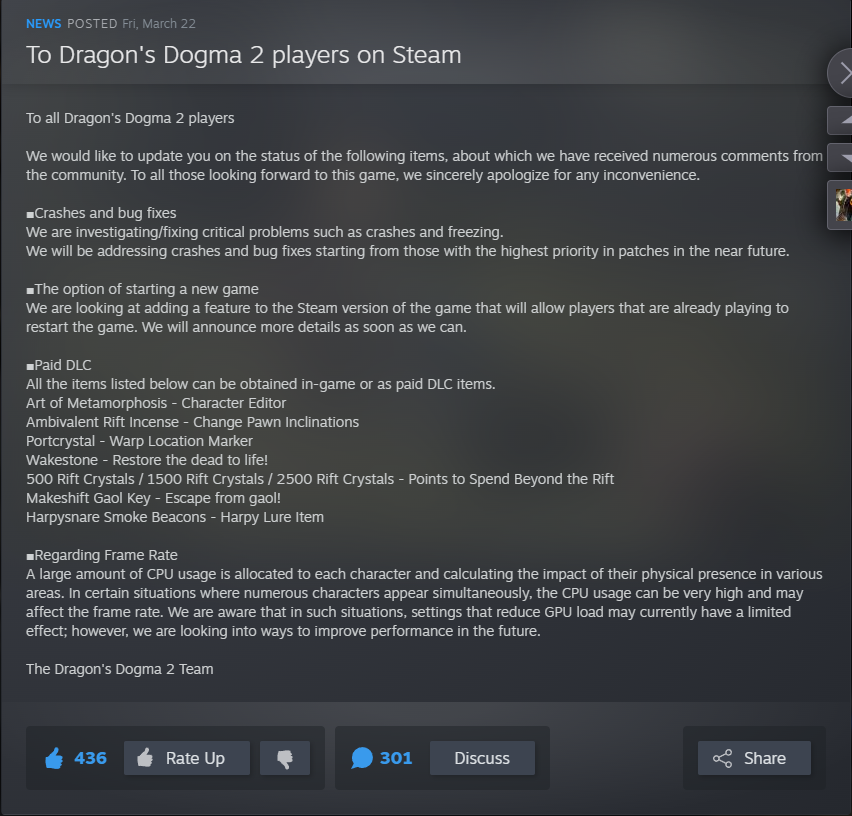 Pourquoi Dragons Dogma 2 a t il des critiques mitigees sur Steam Dragon’s Dogma 2 Microtransactions