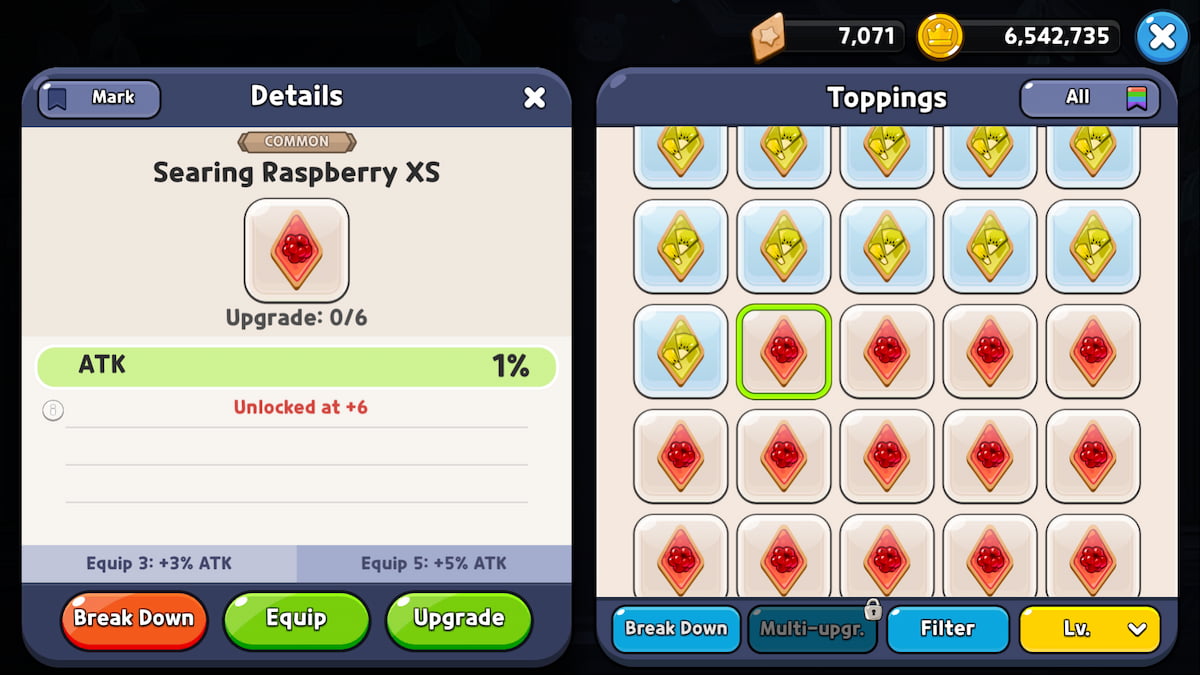 1713455038 958 Le guide ultime des garnitures pour chaque biscuit dans Cookie Taille et rareté des garnitures dans Cookie Run Kingdom.