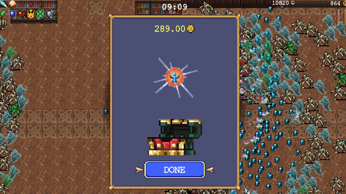 Comment debloquer et faire evoluer le javelot du Pere Noel Vampire Survivors Santa Javelin évolution