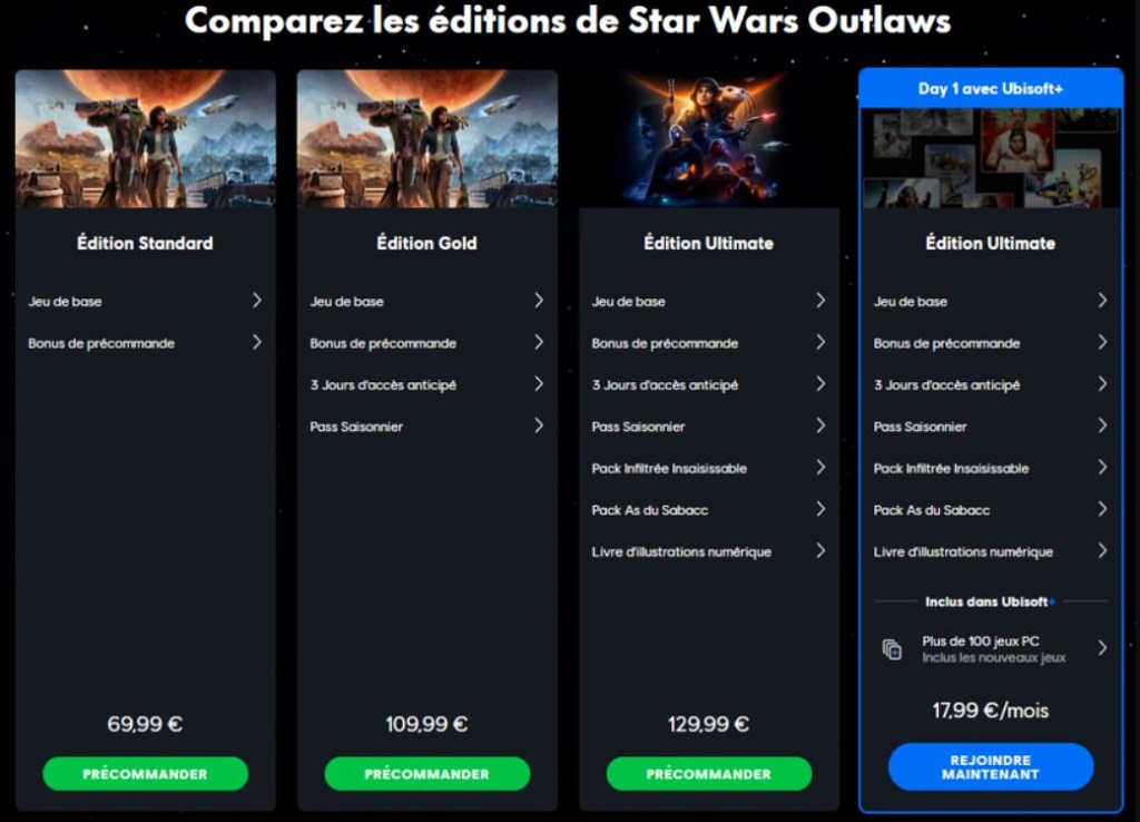 offres star wars outlaws offres star wars outlaws