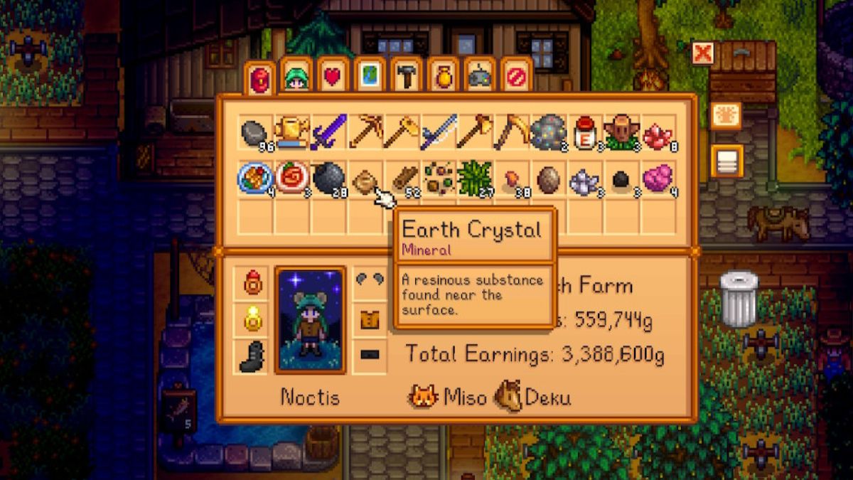 1715014947 736 Ou trouver des cristaux de terre dans Stardew Valley Stardew Valley Menu Cristal de terre
