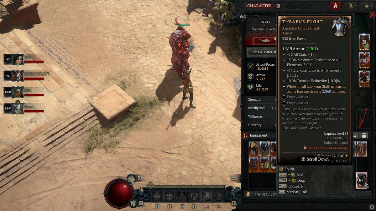 1716814094 875 Comment obtenir la puissance de Tyrael dans Diablo 4 Saison Statistiques de Puissance de Tyraël