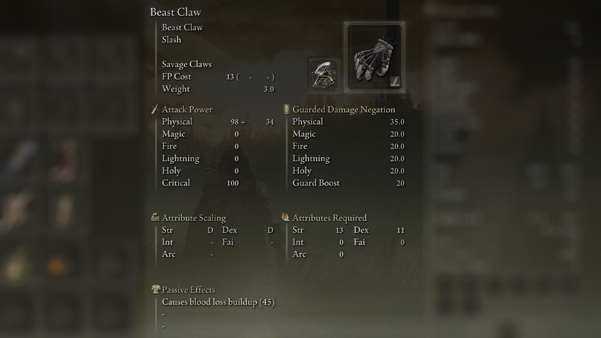 1718939646 262 Comment obtenir la griffe de bete dans Elden Ring Shadow Elden Ring Ombre de l’Erdtree Beast Claw Weapon