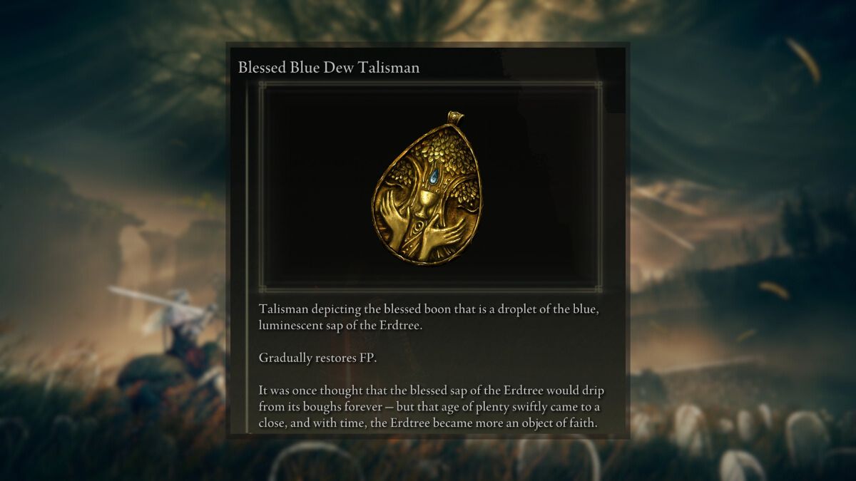 1719068781 529 Comment obtenir le talisman de rosee bleue benie dans Elden Description du Talisman de Rosée Bleue Bénie