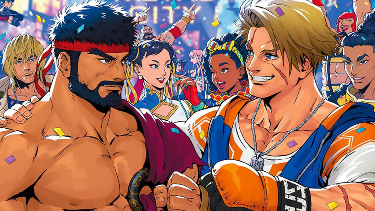 1719481197 876 6 meilleurs jeux Steam a jouer en ete 2024 Une illustration de Ryu, Luke et de nombreux autres personnages de Street Fighter en train de célébrer.