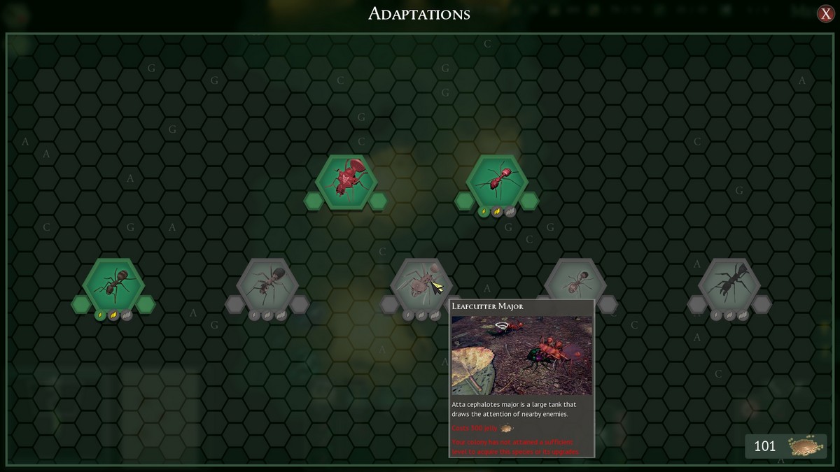 Comment ameliorer vos fourmis dans Empires of the Undergrowth Adaptations Ant améliore et débloque les empires des Enfers