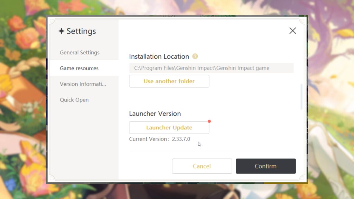 Comment mettre a jour manuellement vers Genshin Impact 47 sur Version du lanceur Genshin Impact