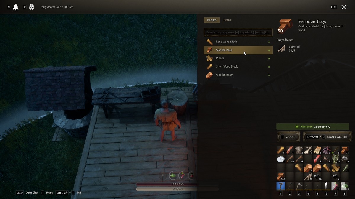 Comment obtenir des chevilles en bois dans Pax Dei Chevilles en bois Crafting Pax Dei