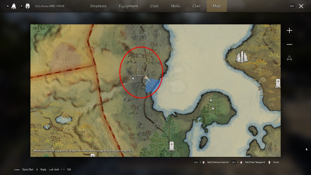 Comment obtenir du cuivre dans Pax Dei Carte des gisements de minerai de cuivre Pax Dei