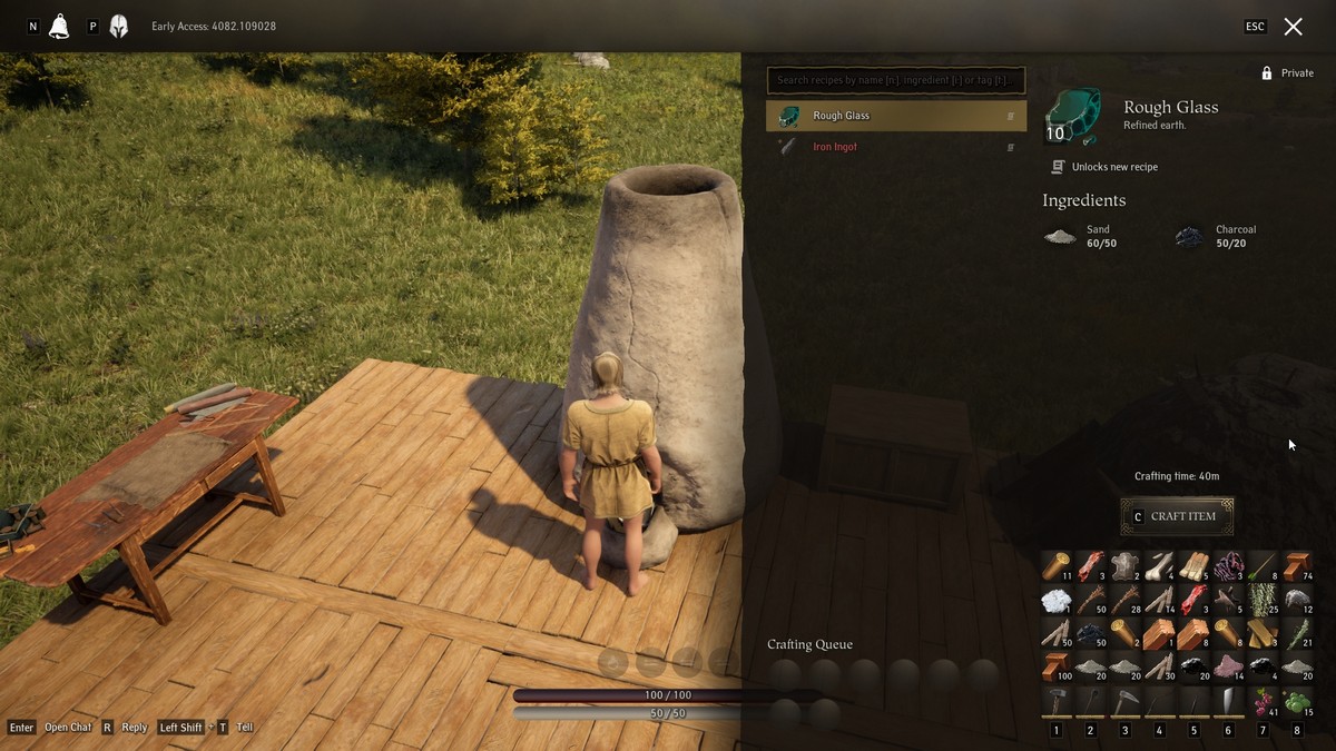 Comment obtenir du sable dans la Pax Dei Fabrication du verre brut en Pax Dei