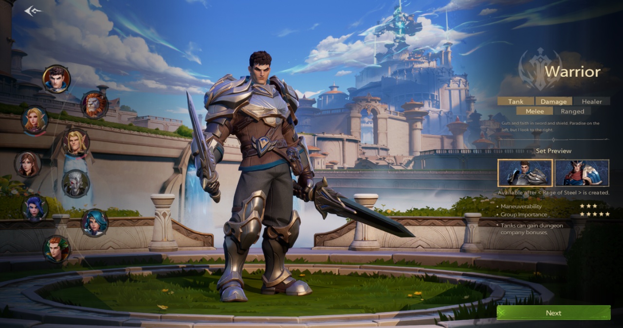 La meilleure classe de depart pour chaque style de jeu Classe de guerrier Tarisland