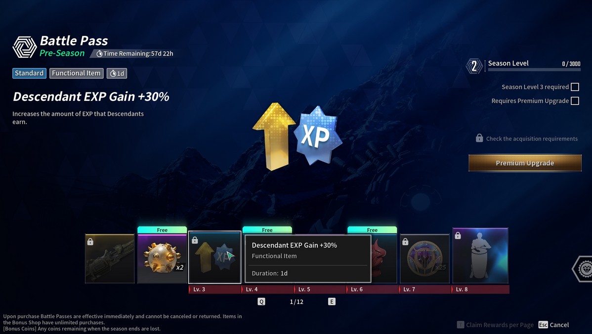 1719940146 493 Comment monter de niveau rapidement dans The First Descendant Bonus de gain de 30 % d’XP Premier descendant