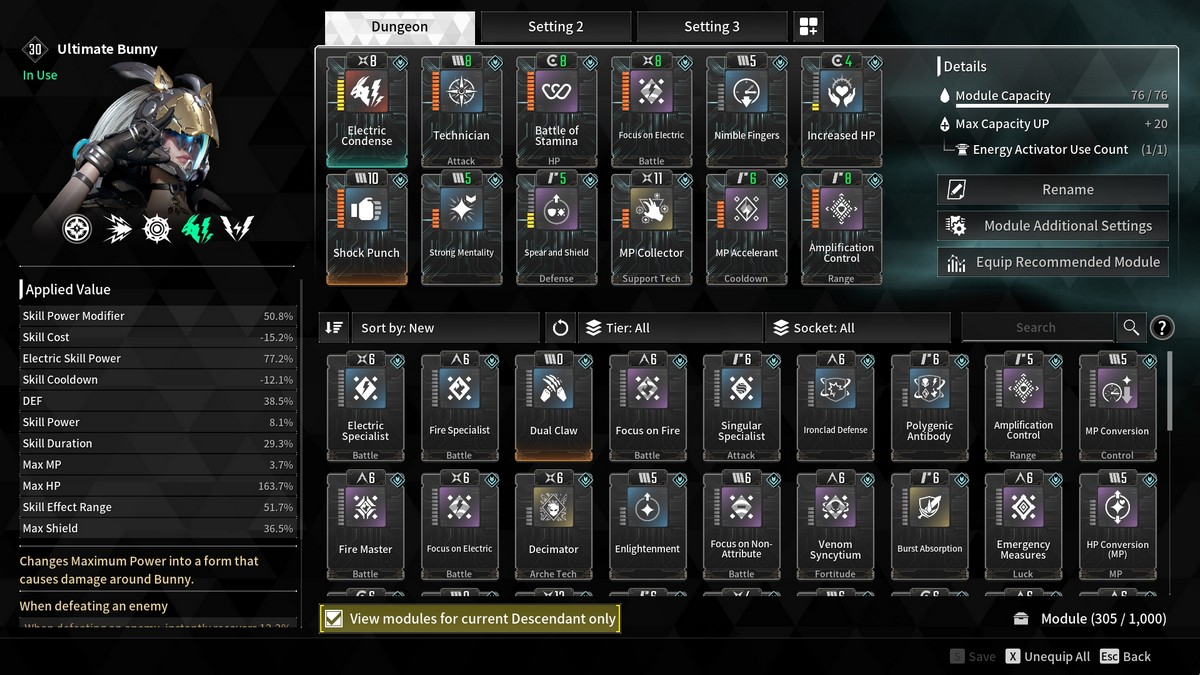 1720702247 352 La meilleure construction de lapin dans The First Descendant – Modules améliorés Ultimate Bunny The First Descendant